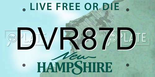 DVR87D New Hampshire License Plate