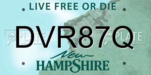 DVR87Q New Hampshire License Plate