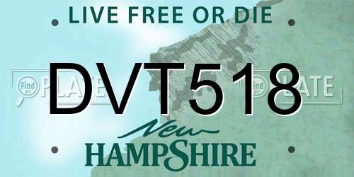 DVT518 New Hampshire License Plate