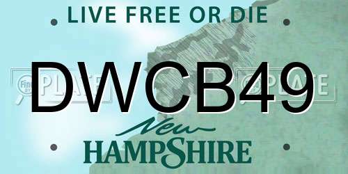 DWCB49 New Hampshire License Plate