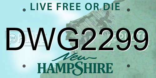 DWG2299 New Hampshire License Plate