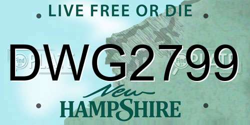 DWG2799 New Hampshire License Plate