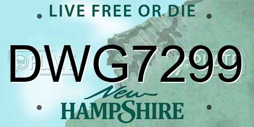 DWG7299 New Hampshire License Plate