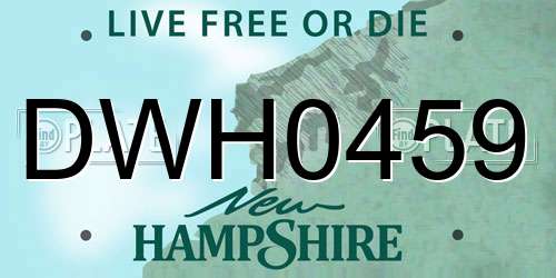 DWH0459 New Hampshire License Plate