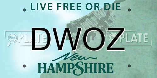 DWOZ New Hampshire License Plate
