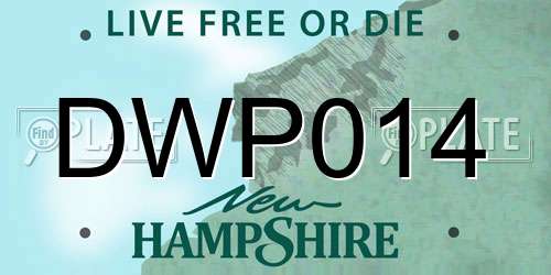 DWP014 New Hampshire License Plate