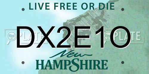 DX2E1O New Hampshire License Plate