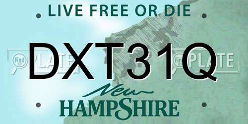 DXT31Q New Hampshire License Plate