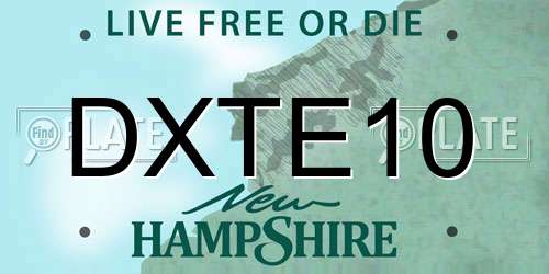 DXTE10 New Hampshire License Plate
