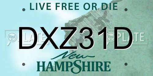 DXZ31D New Hampshire License Plate