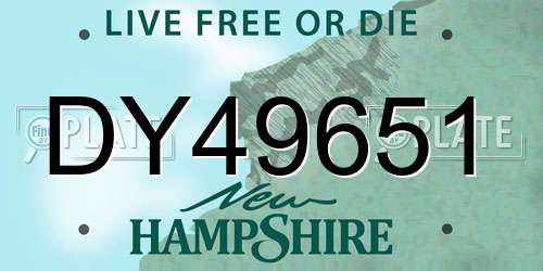 DY49651 New Hampshire License Plate