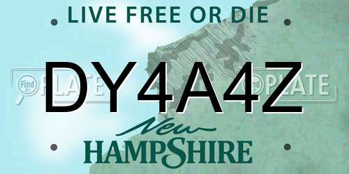 DY4A4Z New Hampshire License Plate