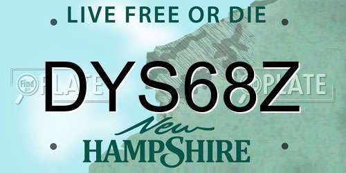 DYS68Z New Hampshire License Plate