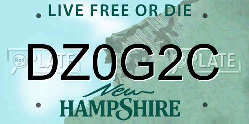 DZ0G2C New Hampshire License Plate