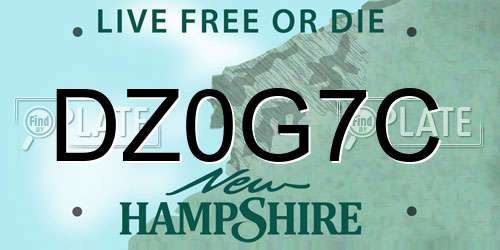 DZ0G7C New Hampshire License Plate