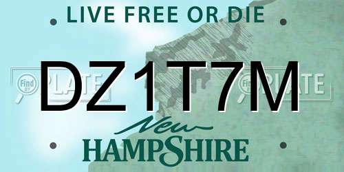 DZ1T7M New Hampshire License Plate