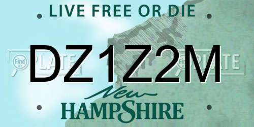 DZ1Z2M New Hampshire License Plate