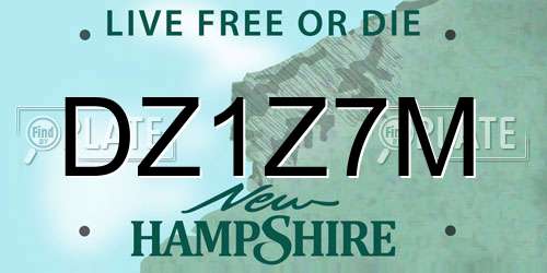 DZ1Z7M New Hampshire License Plate