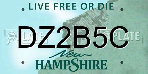 DZ2B5C New Hampshire License Plate