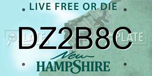 DZ2B8C New Hampshire License Plate