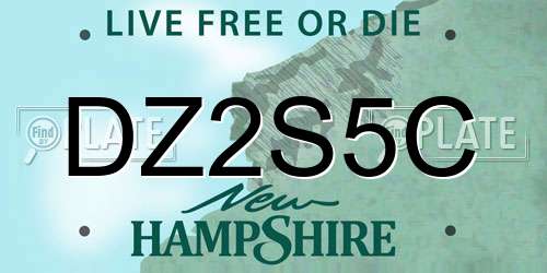 DZ2S5C New Hampshire License Plate