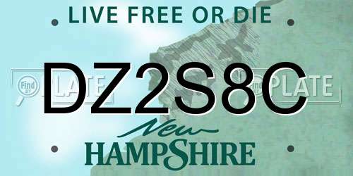 DZ2S8C New Hampshire License Plate