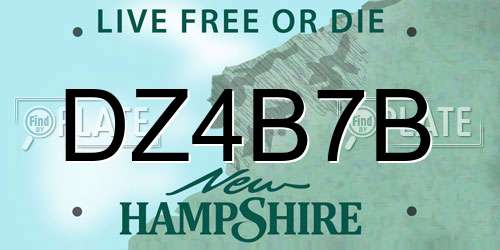 DZ4B7B New Hampshire License Plate