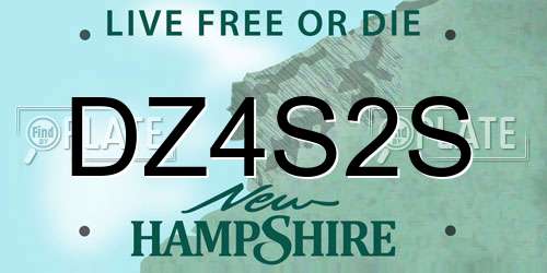 DZ4S2S New Hampshire License Plate