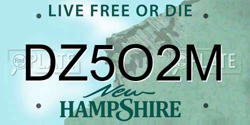 DZ5O2M New Hampshire License Plate