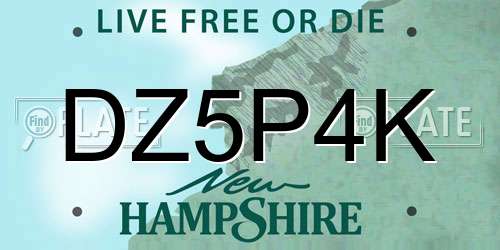 DZ5P4K New Hampshire License Plate