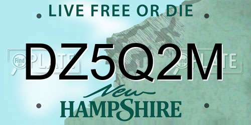 DZ5Q2M New Hampshire License Plate