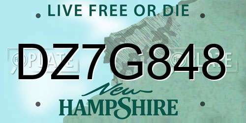 DZ7G848 New Hampshire License Plate
