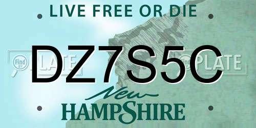 DZ7S5C New Hampshire License Plate
