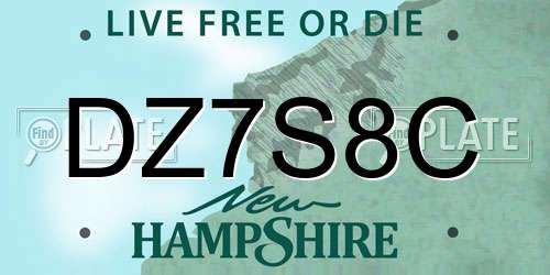 DZ7S8C New Hampshire License Plate