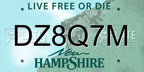 DZ8Q7M New Hampshire License Plate