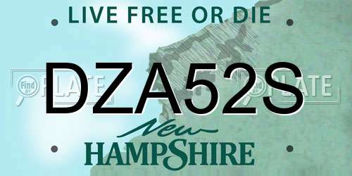 DZA52S New Hampshire License Plate