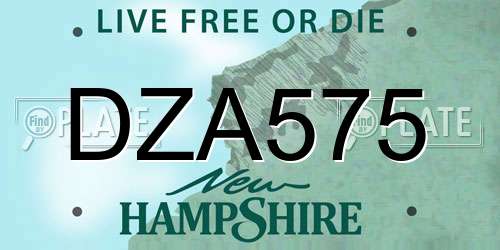 DZA575 New Hampshire License Plate