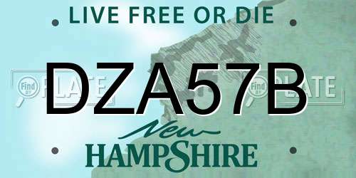 DZA57B New Hampshire License Plate