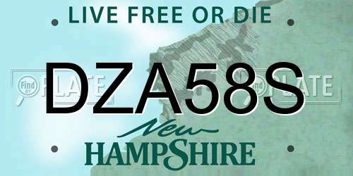 DZA58S New Hampshire License Plate