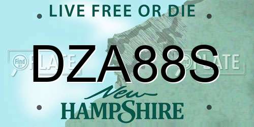 DZA88S New Hampshire License Plate