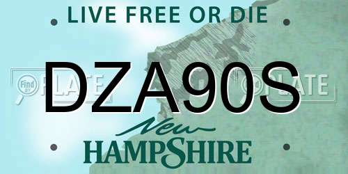 DZA90S New Hampshire License Plate