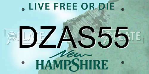 DZAS55 New Hampshire License Plate