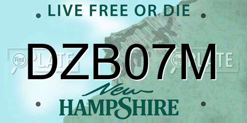 DZB07M New Hampshire License Plate