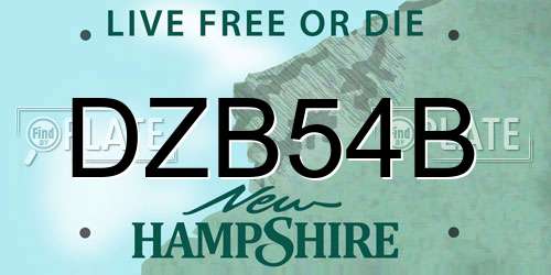 DZB54B New Hampshire License Plate