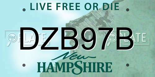 DZB97B New Hampshire License Plate