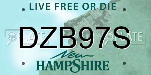 DZB97S New Hampshire License Plate