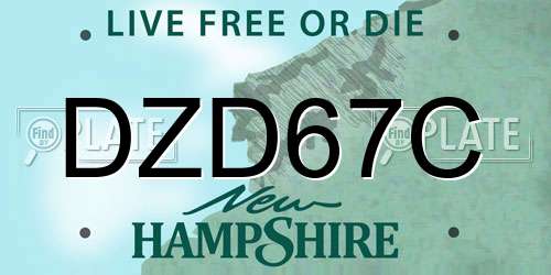 DZD67C New Hampshire License Plate