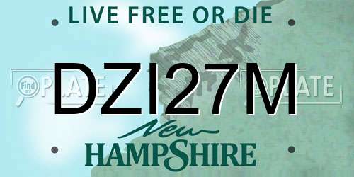 DZI27M New Hampshire License Plate