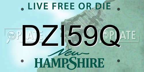 DZI59Q New Hampshire License Plate