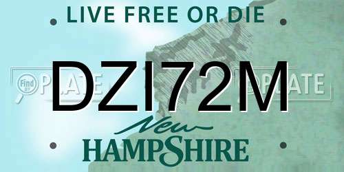 DZI72M New Hampshire License Plate